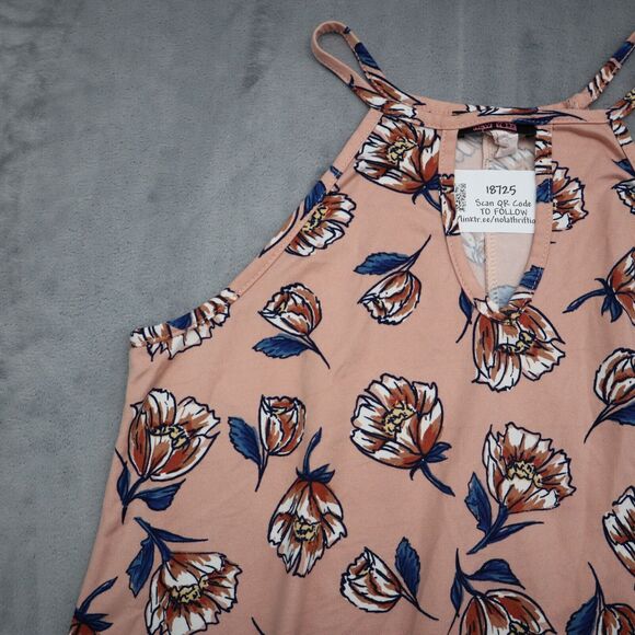 Top Fashion New York Shirt Womens M Pink Sleeveless Floral Print Loose Top - Picture 7 of 13
